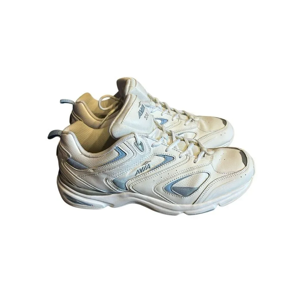 Avia 330 Women's Walking Shoes Size 11 White Blue Cantilever Athletic Sneakers